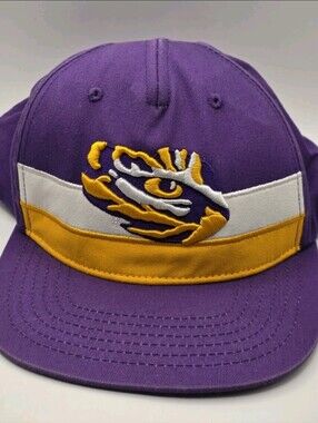 Vintage LSU Tigers Snapback Hat Purple Gold NCAA Captivating Headgear Cap